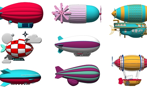 Modern Hot Air Balloon Airship Hot Air Balloon Children's Toy Spaceship 3d model