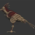 Intricate Mechanical Bird Sculpture With Vintage Steampunk Design And Metallic Details