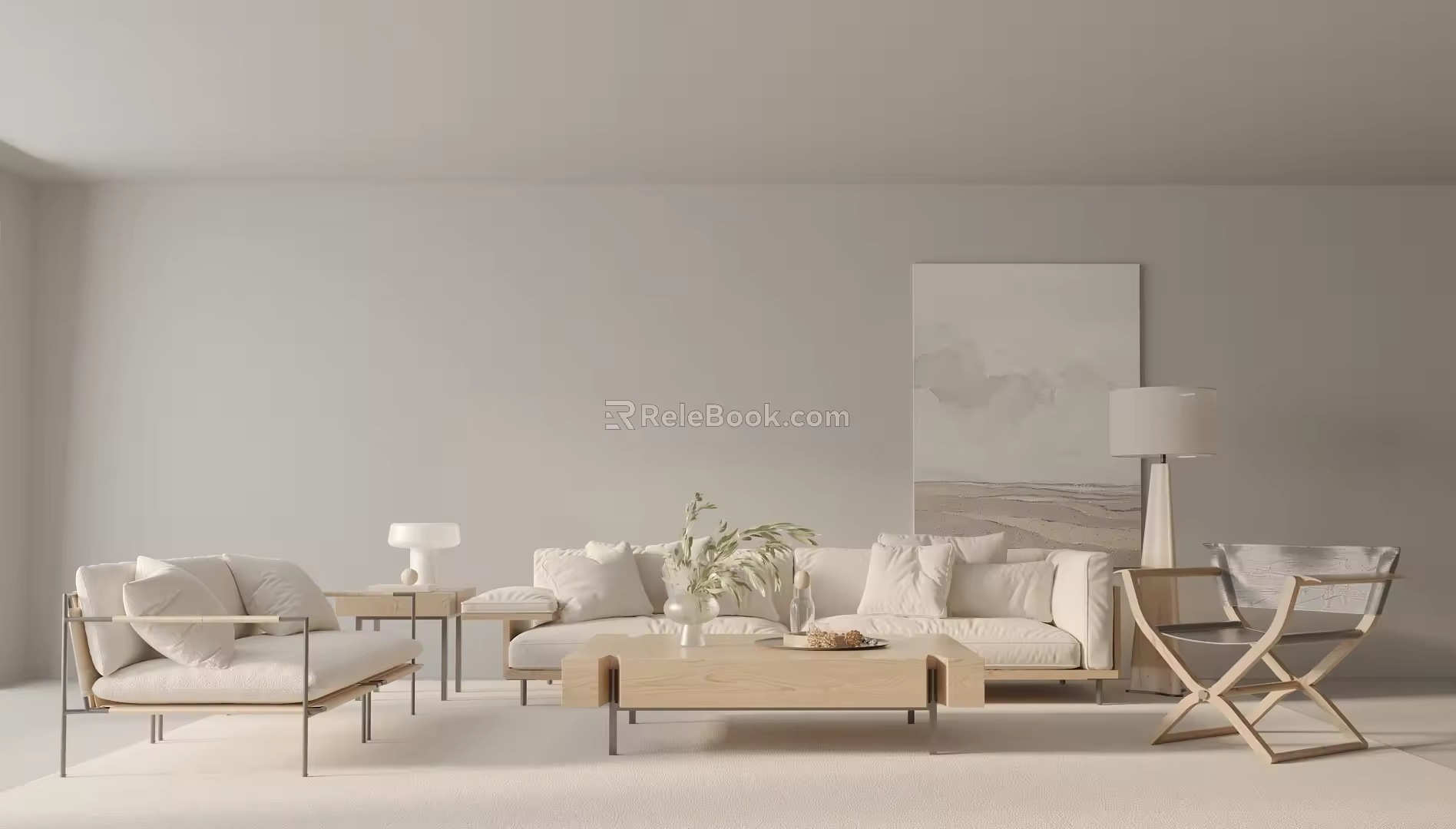 Quiet Sofa Tea Table Combination Sofa 3d model