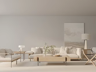 Quiet Sofa Tea Table Combination Sofa 3d model