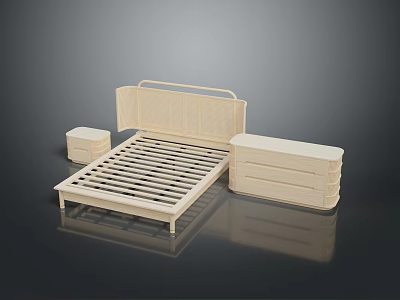Modern Bedroom Furniture Set With Platform Bed Nightstand And Dresser 3d model