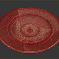 Ancient Ceramic Sculpture Plate With Cracked Surface And Vintage Carving Details