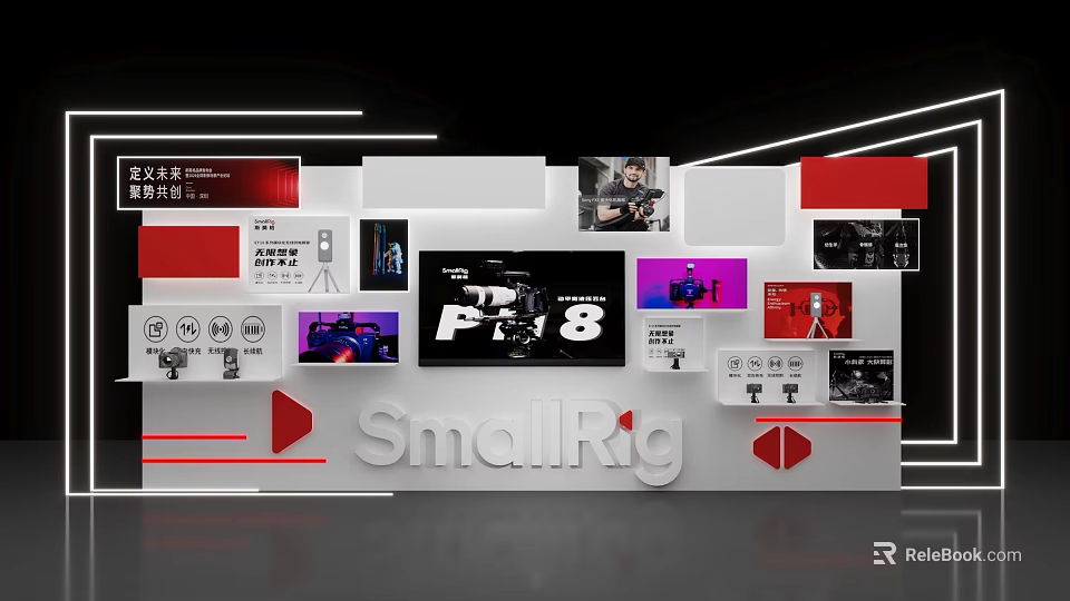 SmallRig Product Display Wall With Multiple Screens And Device 3d model 