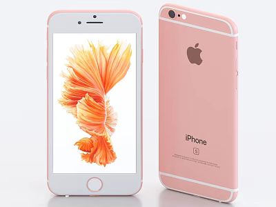 Rose Gold iPhone Smartphone With Front Screen Display And Back Apple Logo Design 3d model