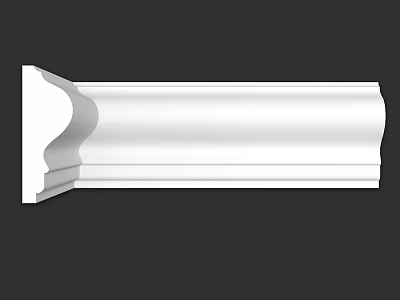 White Decorative Molding For Interior Architectural Decoration With Smooth Curved Edges And Classic Profile 3d model