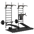 Home Gym Fitness Equipment With Pull Up Bar Barbell Dumbbells And Weight Bench