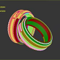 Two Stylish Gold Fashion Rings With Intricate Textured Patterns On Black Surface