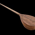 Traditional Wooden String Instrument With Long Neck And Round Resonant Body