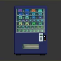 Blue Vending Machine With Transparent Compartments Control Panel And Dispensing Slot 3d model