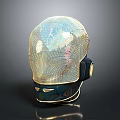 Futuristic Modern Helmet With Mesh Design Reflective Surface And Metallic Side Panel