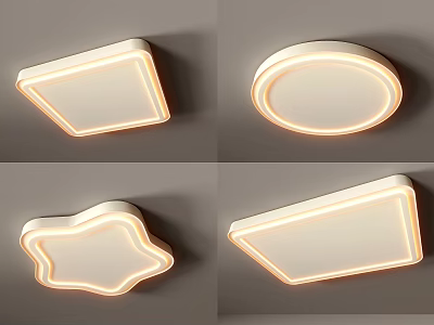 Modern Ceiling Lights with Square Round Star Shaped and Irregular Designs for Interior Decoration 3d model