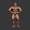 Muscular Man Bodybuilder Posing to Display Well Defined Physique and Muscle Definition