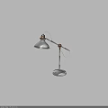 Modern Black Desk Lamp With Metal Arm Brass Details And Round Base