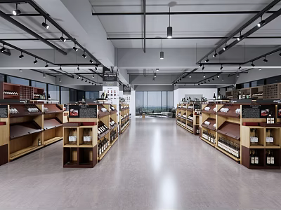 Modern Organized Storage Space With Rows Of Shelves And Bright Lighting 3d model