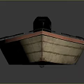 Traditional Wooden Boat With Black Outboard Motor And Interior Seats