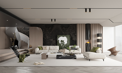 modern living room 3d model