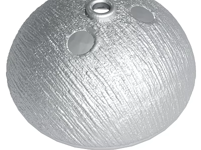 Silver Spherical Metal Decorative Ornament With Textured Surface And Circular Holes 3d model
