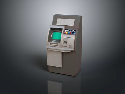 Self Service ATM Machine With Touch Screen Display And Card Reader 3d model
