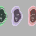 Colorful Irregular Shaped Clocks in Green Purple Pink with Time and Date