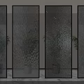 Modern Textured Glass Room Dividers With Black Frames For Interior Design