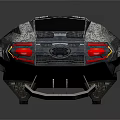 Futuristic Sports Car With Angular Design And Metallic Silver Exterior