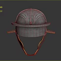 Medieval Weapon Helmet Featuring Shiny Metal Surface Decorative Lines And Chin Strap