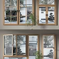 Wooden Frame Casement Windows With Clear Glass And Indoor Outdoor View Design
