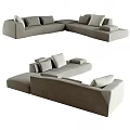 Modern Gray Sectional Sofa With Modular Design Comfortable Cushions And Sleek Upholstery 3d model