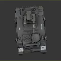 Detailed Dark Gray Military Tank Model With Turret Tracks And Emblem