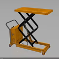 Orange Hydraulic Lift Platform Cart With Sturdy Metal Frame And Wheels