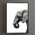 Modern Animal Painting Black and White Children's Room Animal Elephant Decorative Painting 3d model