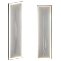 Modern Decorative Mirrors With Sleek Metal Frames And Vertical Line Patterns