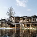 Rural Self Built House By Water With Wooden Structure Balconies And Natural Surroundings Trees