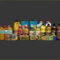 Vibrant Assorted Beverages Collection In Bottles And Cartons On