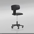 Black Office Chair With Five Point Base Adjustable Backrest And Rolling Wheels 3d model