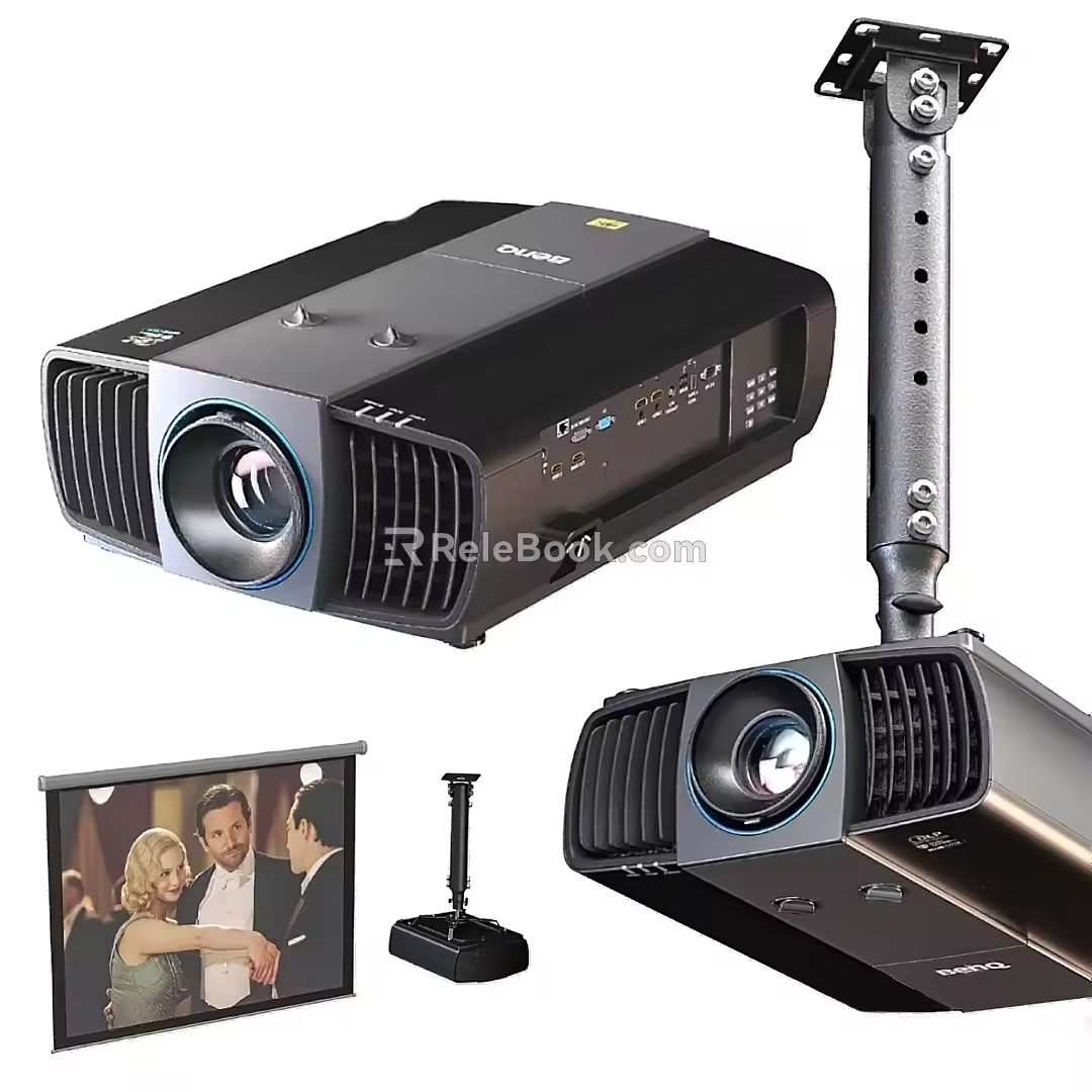 Modern Projector Projection Curtain Projector 3d model