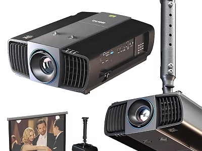 High Quality Projection Monitoring Projector With Adjustable Bracket And Clear Display Screen 3d model