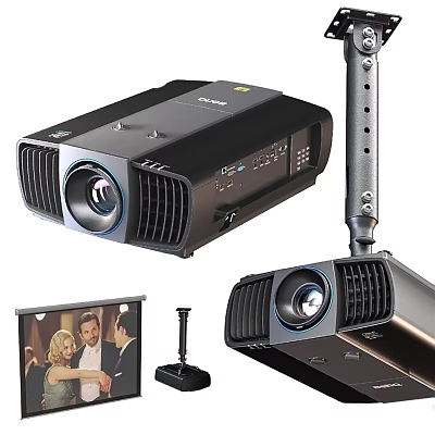 High Quality Projection Monitoring Projector With Adjustable Bracket And Clear Display Screen 3d model