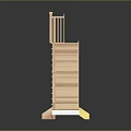 Wooden Staircase Design With Handrail Steps And Underneath Support Structure 3d model