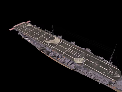 Aircraft Carrier Warship With Flight Deck Runway And Hull Structure 3d model