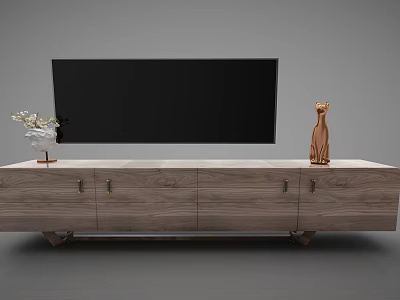 Modern Wooden TV Stand with Drawers Cabinets TV and Decorative Items 3d model