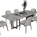 Modern Dining Table and Chair Combination Dining Table and Chair 3d model