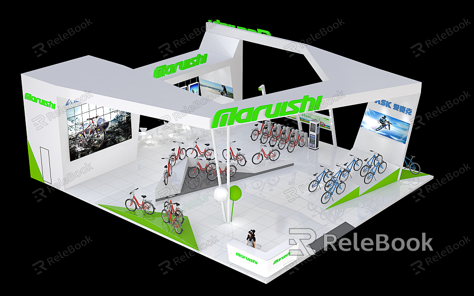 Modern Exhibition Bicycle Booth model