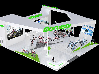 Modern Exhibition Bicycle Booth model