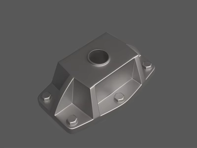 Sturdy Metal Mechanical Base Part With Central Hole And Bolt Holes 3d model