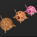 Colorful Animal Shaped Inflatable Decorations With Spotted Patterns Round Bodies And Tails
