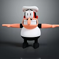 Animated Game Movie Character With White Hat Large Nose And Outstretched Arms