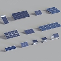 Modern solar panel photovoltaic panel power generation panel battery board industrial equipment 3d model