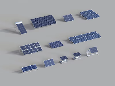 Industrial Solar Panel Equipment With Various Types Sizes And Installation Designs 3d model