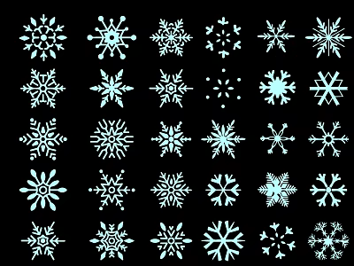 Various Unique Snowflake Ornaments With Different Designs For Holiday Decor 3d model